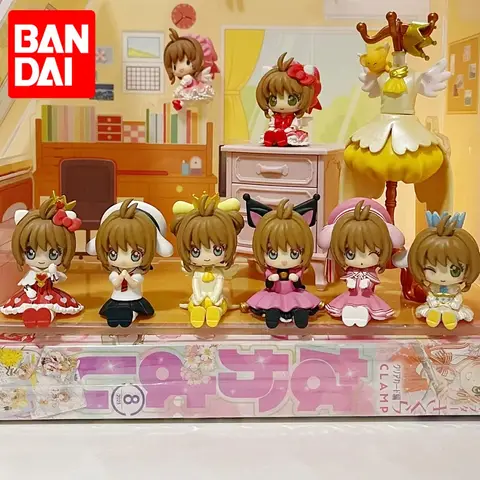 Original Bandai Cardcaptor Sakura Twisted Eggstoys Gashapon Sitting Doll Series For Kids Gift Collectible Model Ornaments Toy
