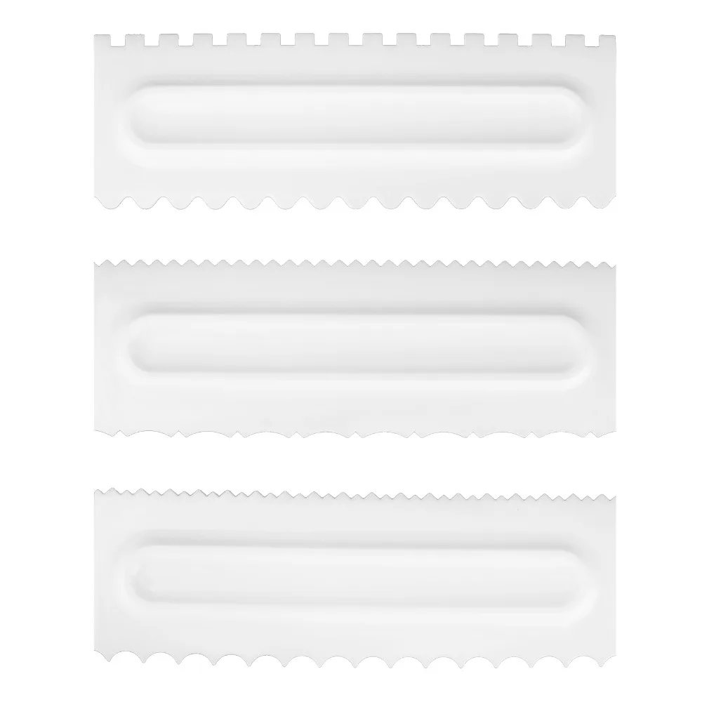 3pcs Durable Double-Sided Cake Scraper Non-Stick Grooved Grip Silicone Mold Easy Clean PP Chocolate Mold Baking Projects
