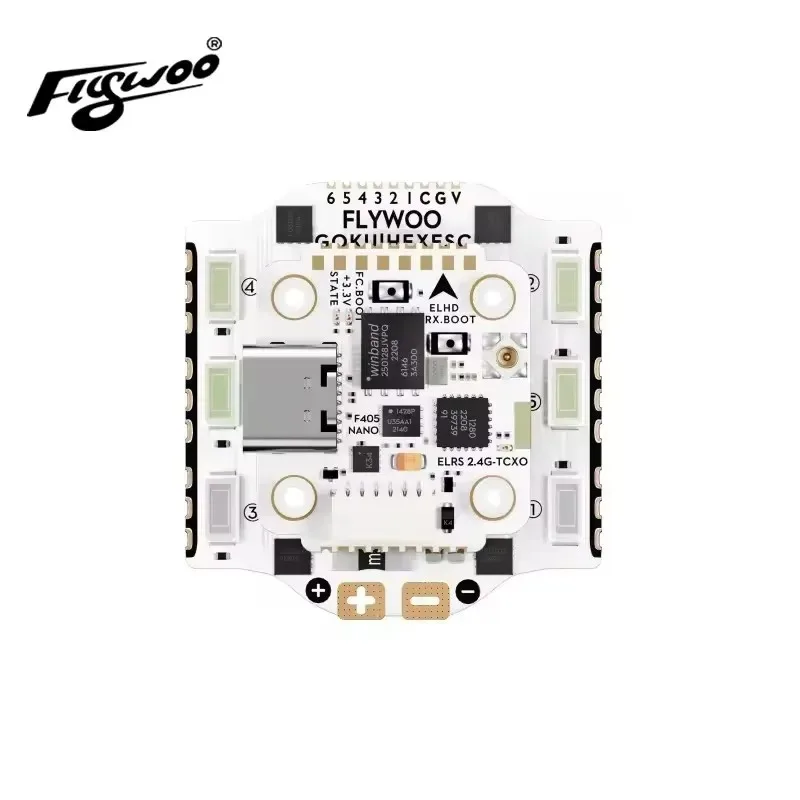

Flywoo GOKU HEX GN405 Nano HD 20A AIO Stack, интегрированный TXCO ELRS 2.4G Plug&Play для FPV-дронов DJI O4/O4 Pro Micro