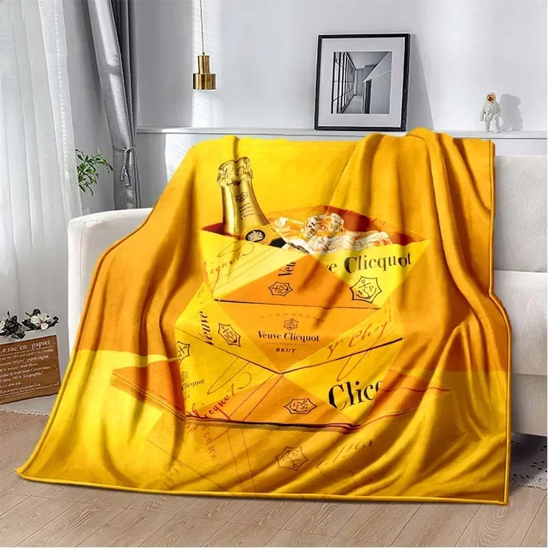 3D Printed Baby Blanket Fashion Veuves Clicquot Super Soft Warm Flannel Babes Carpet Portable Home Travel Office Baby Blankets