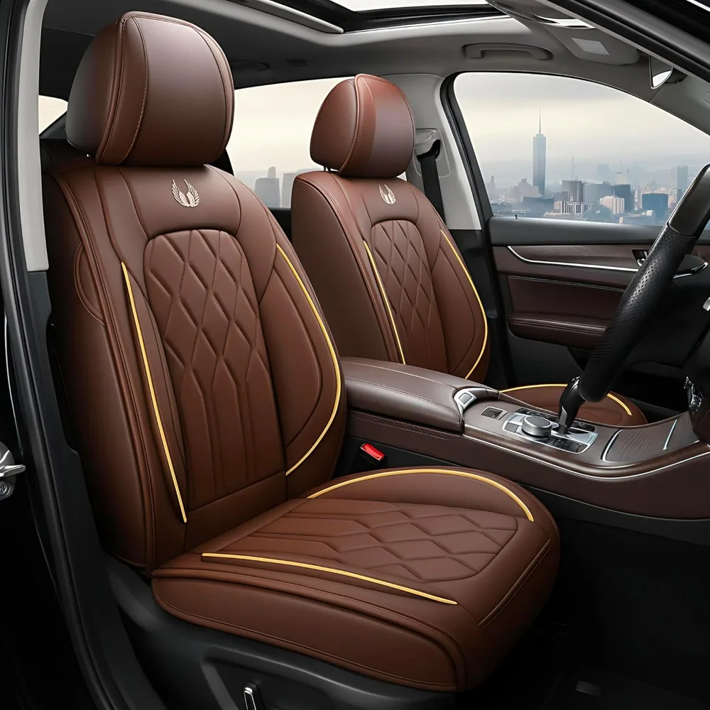 

AUTO Car Seat Covers Premium Waterproof Faux Leather Cushion Universal Accessories Fit SUV Truck Sedan Automotive Vehicle