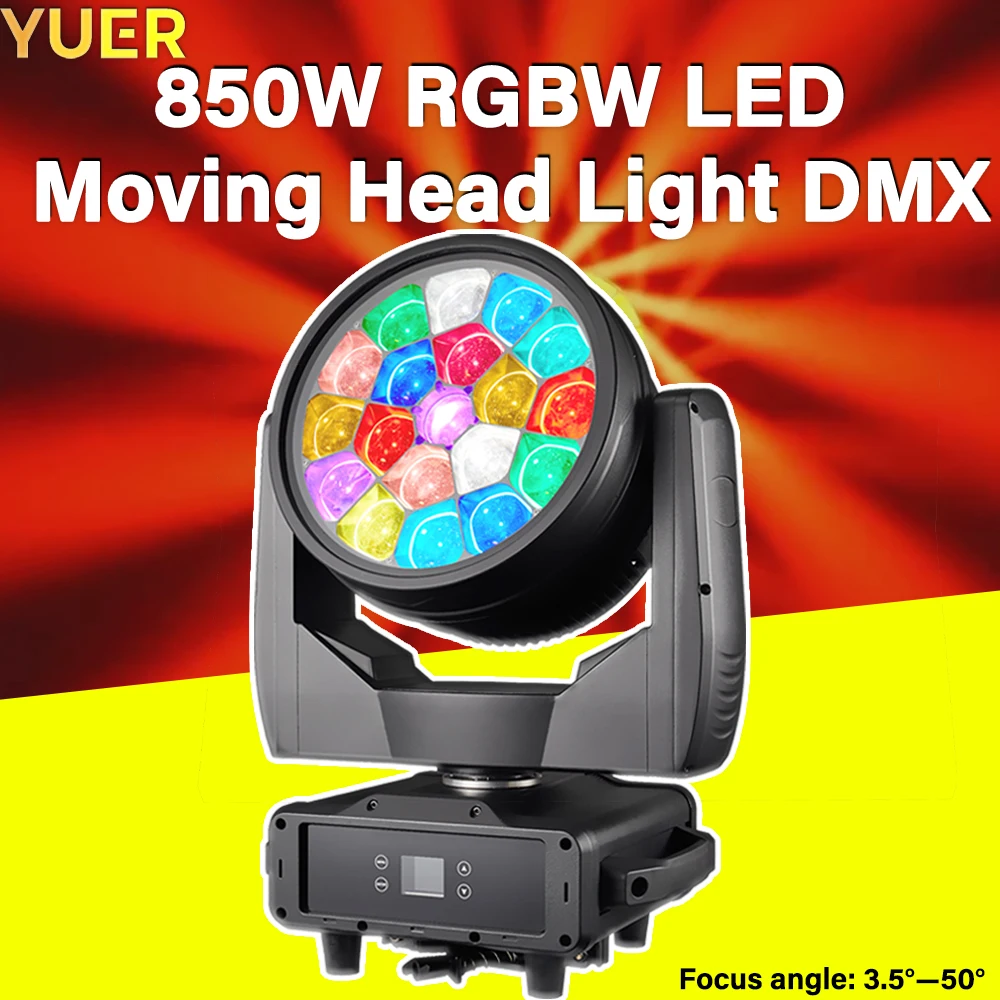 

YUER NEW Beam + 10W Laser 19x15W LED RGBW Strobe Moving Head Light with Aperture DMX for Disco KTV Party Bar Performance Club