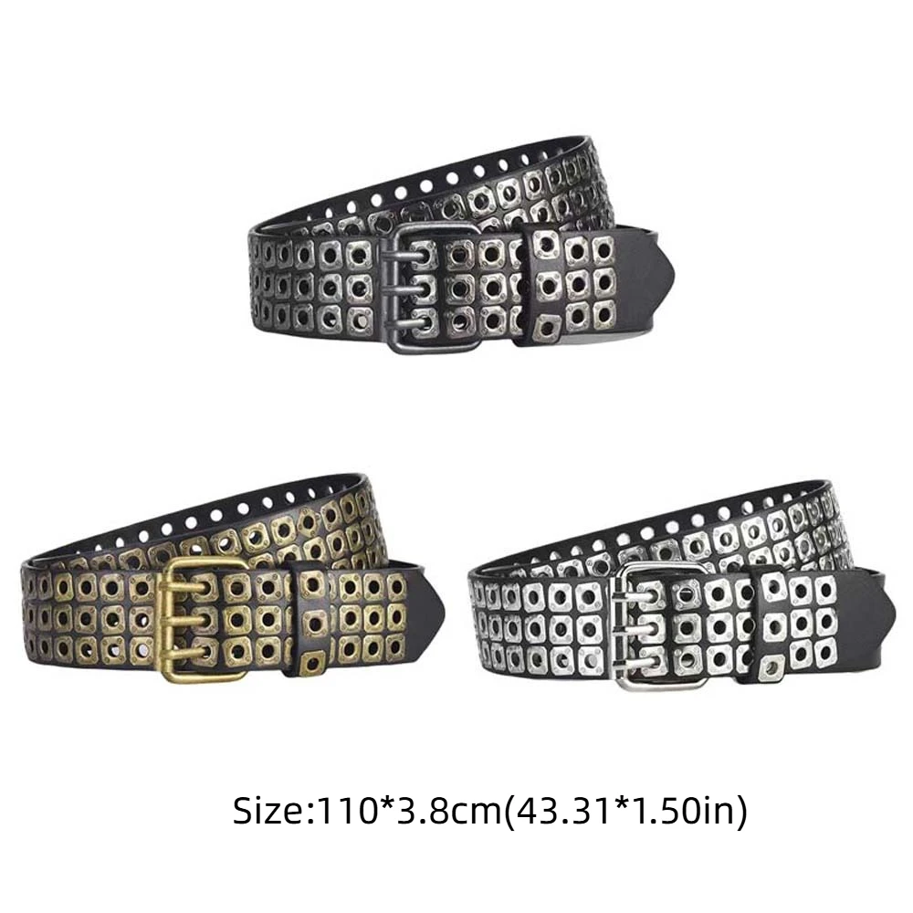 Alloy Pin Buckle Punk Style Rivet Belt Jeans Belt All-match Unisex Gothic Waist Strap Retro Punk Rock Belt Akcesoria