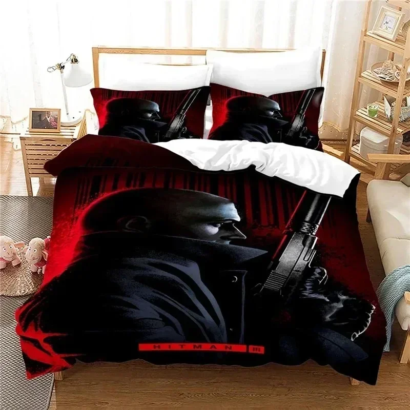 

Game Hitman Killer Bedding Set Duvet Cover Sheet Printed Bed Set Pillowcase Bed Full Queen King Size Comforter Bedroom
