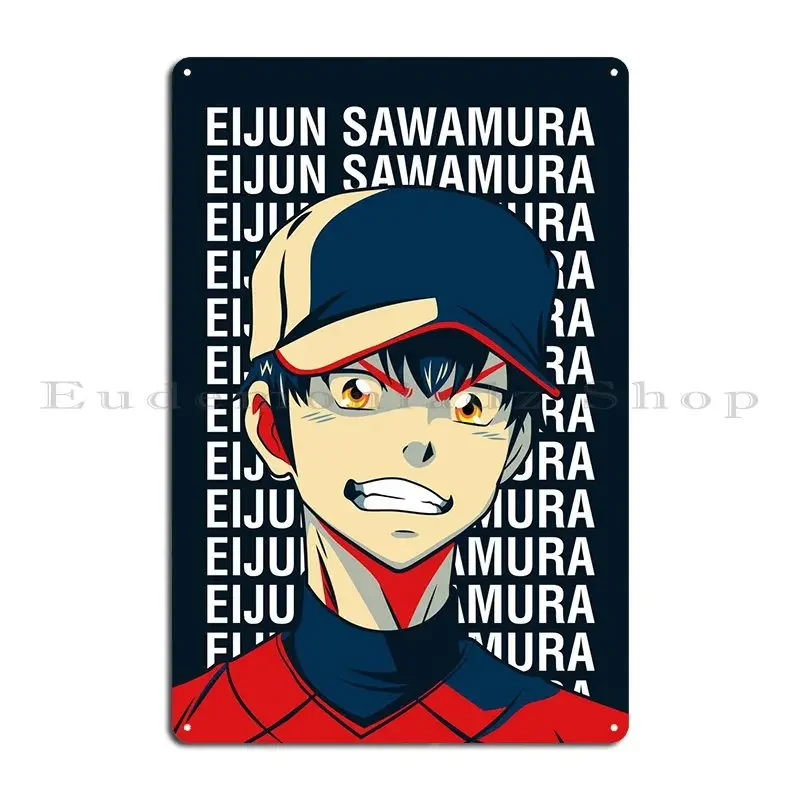 Eijun Sawamura Ace Diamond Metal Sign Cinema Funny Iron Funny Personalized Tin Sign Poster