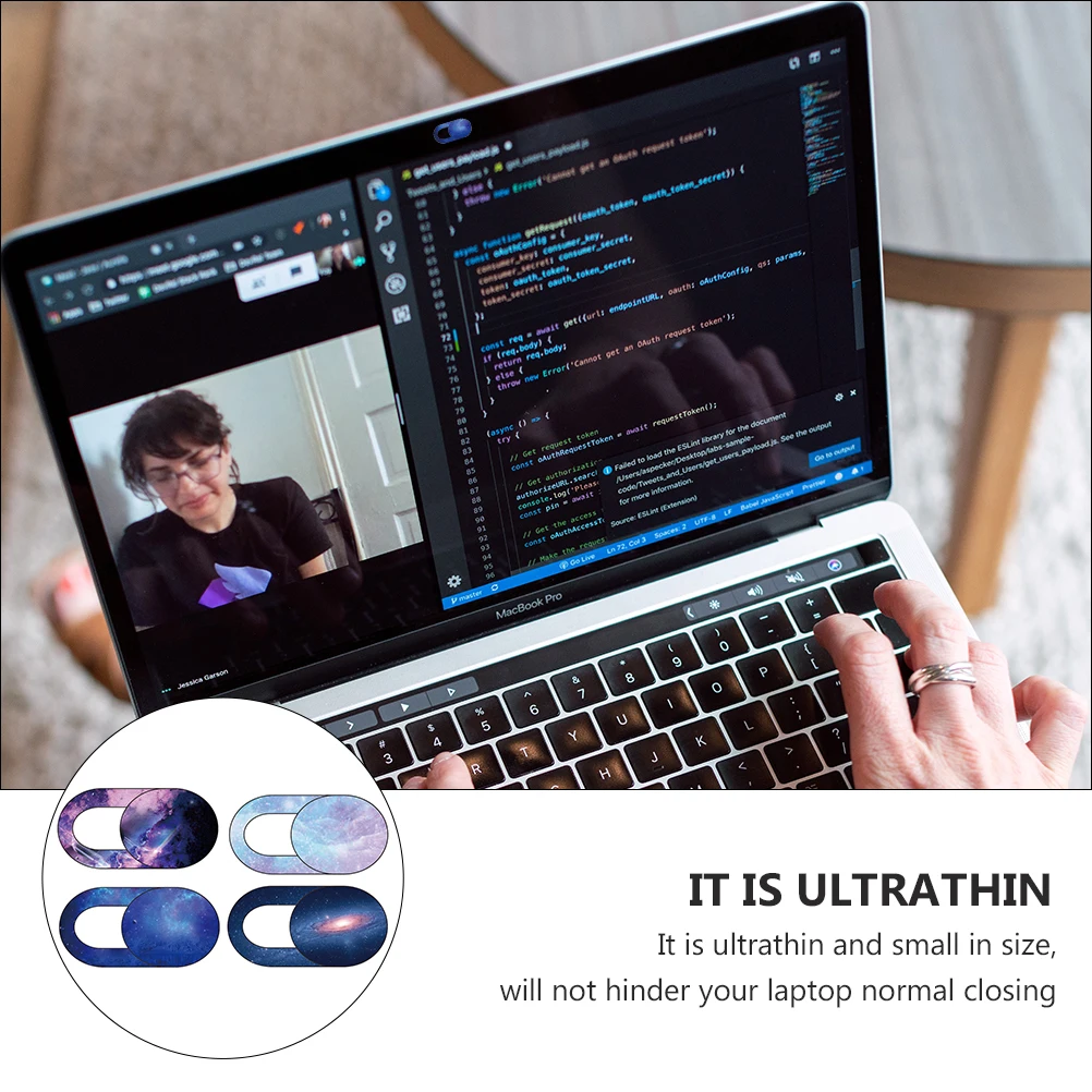 

4PCS Privacy Webcam Laptop Tablet ABS Material Sky Pattern Universal Slider Camera Cover for Web Security for Family