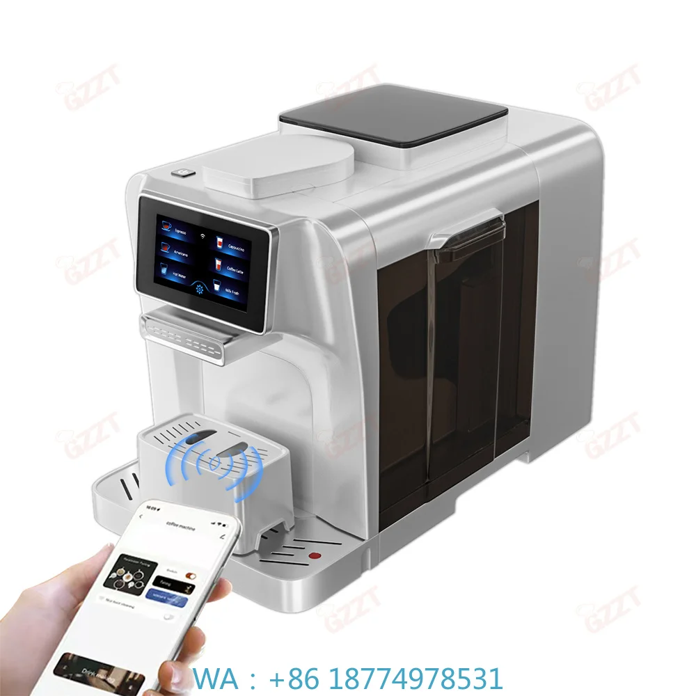 Professional Automatic Espresso Maker, WiFi 3‑In‑1 With Small Fridge & Grinder for Restaurant Commercial Coffee Brewing Tool