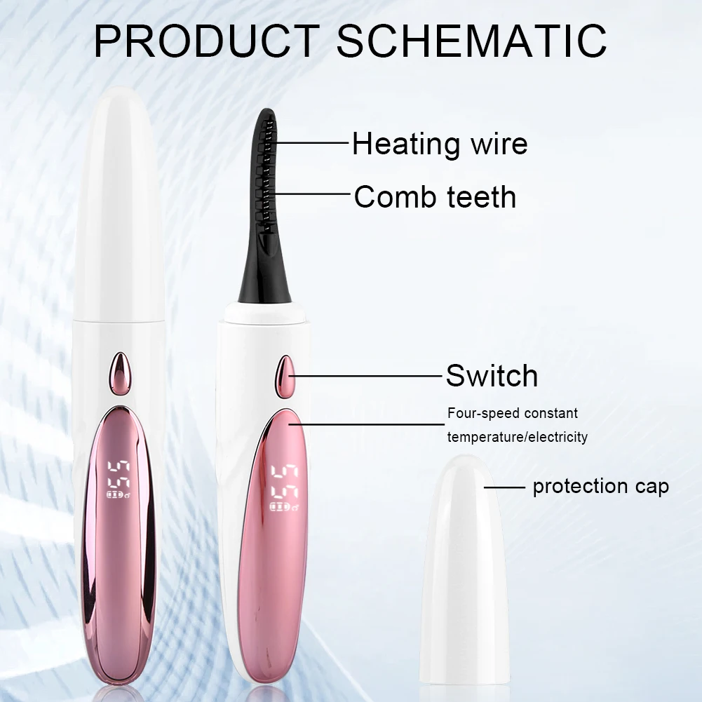 Recourbe-cils électrique 24H, longue durée, brosse à mascara, chauffage rapide, pince à friser, outils de maquillage