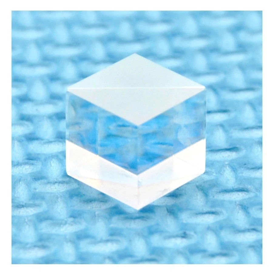 650nm Red Laser PBS Polarizing Beam Splitter Transparent Glasses Lens Cube Dia 10mm
