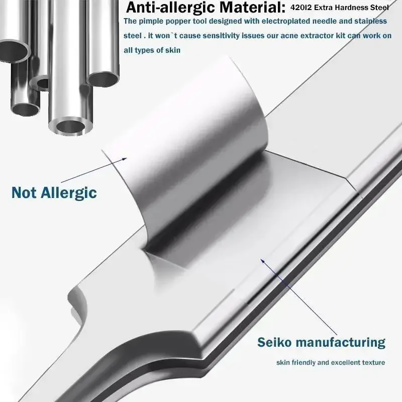 11 قطعة ملاقط الشعر نام حب الشباب إزالة الرؤوس السوداء الإبر النقاط السوداء الأنظف المسام الأنظف التطهير العميق الوجه أدوات العناية بالبشرة #3
