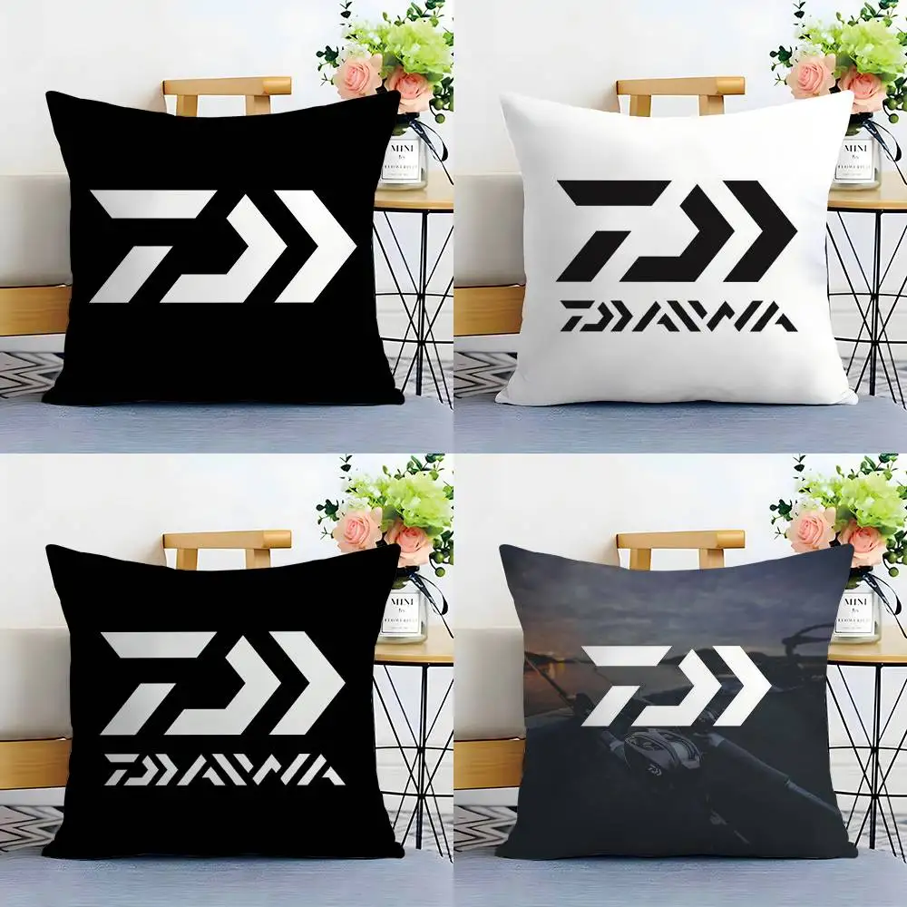 العلامة التجارية D-DAIWA P-PIER 39 كيس وسادة قماش قطيفة لينة Colorfast مزدوجة الوجهين طباعة قصيرة أفخم غطاء وسادة أريكة المنزل رمي