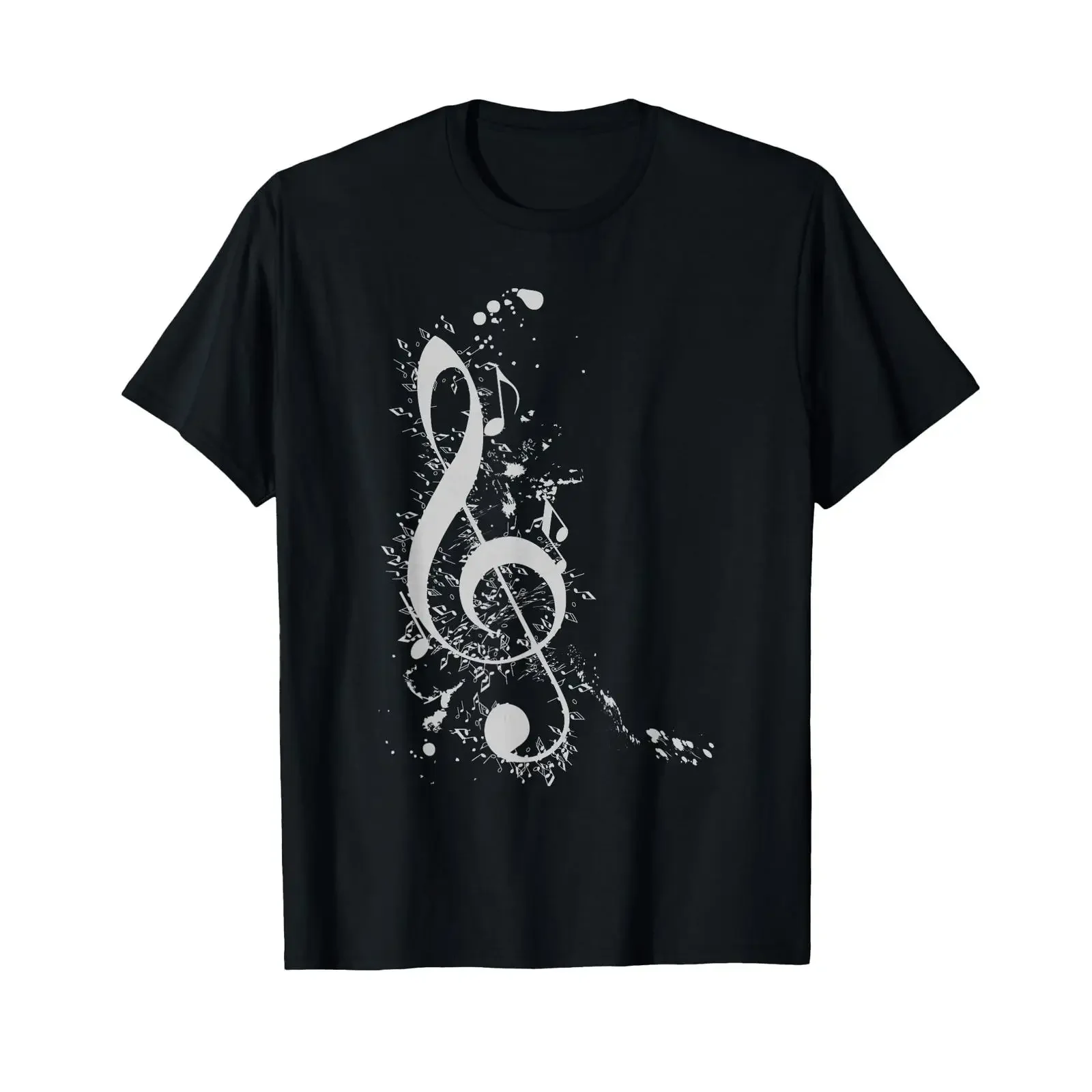 Music Clef T Shirt vintage Washed Stretched Casual Soft Top For Everyday Wear Versatile Breathable Stylish fashion graphic