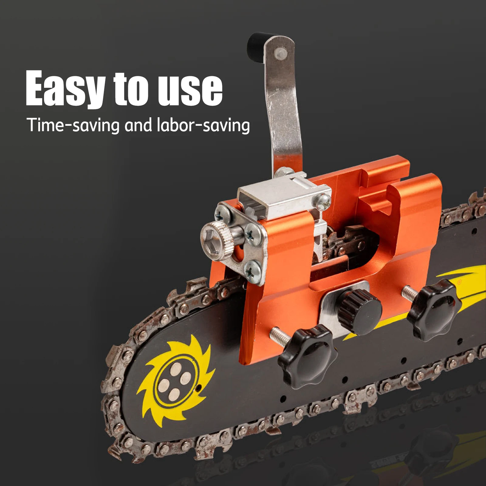 PORIYA Portable Chainsaw Sharpener Jigs With 5 Grinding Head Tool Chain Saw