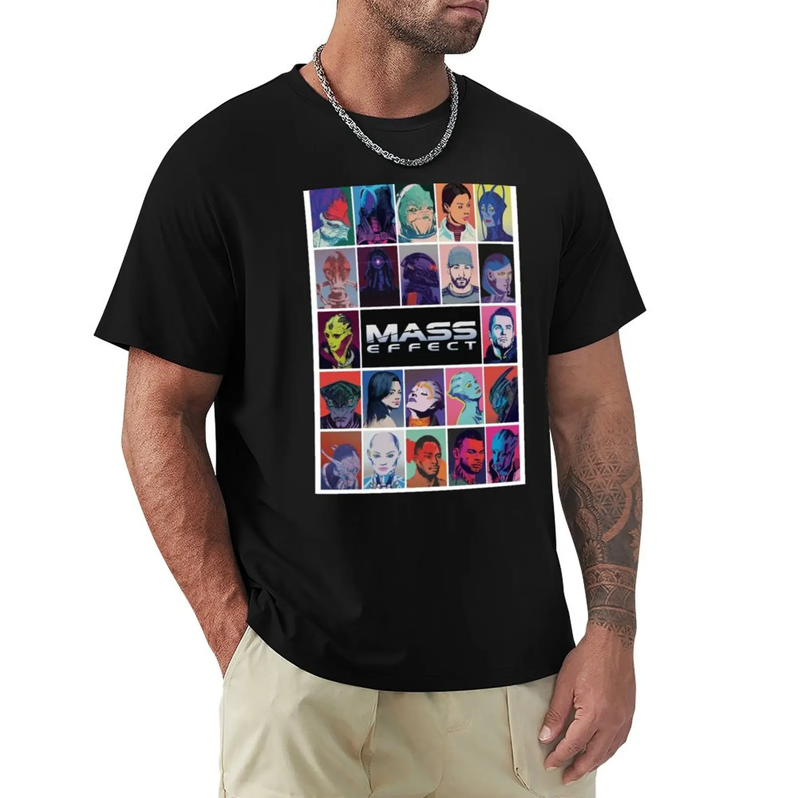 Mass Effect squad pop T-Shirt Plus Size Solid Color T-Shirt