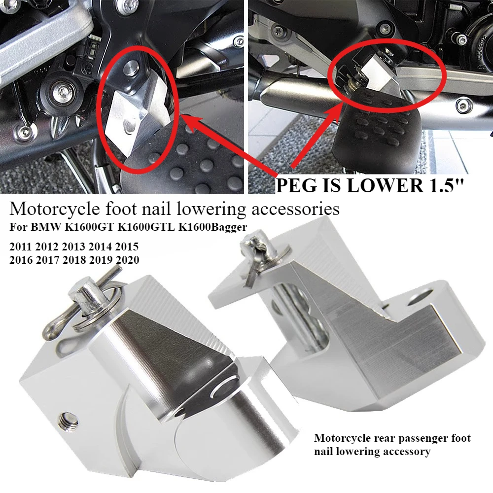 

Аксессуар для заднего педали пассажира мотоцикла, подходит для BMW K1600GT 1600 GTL 1600Bagger K1600, задняя педаль