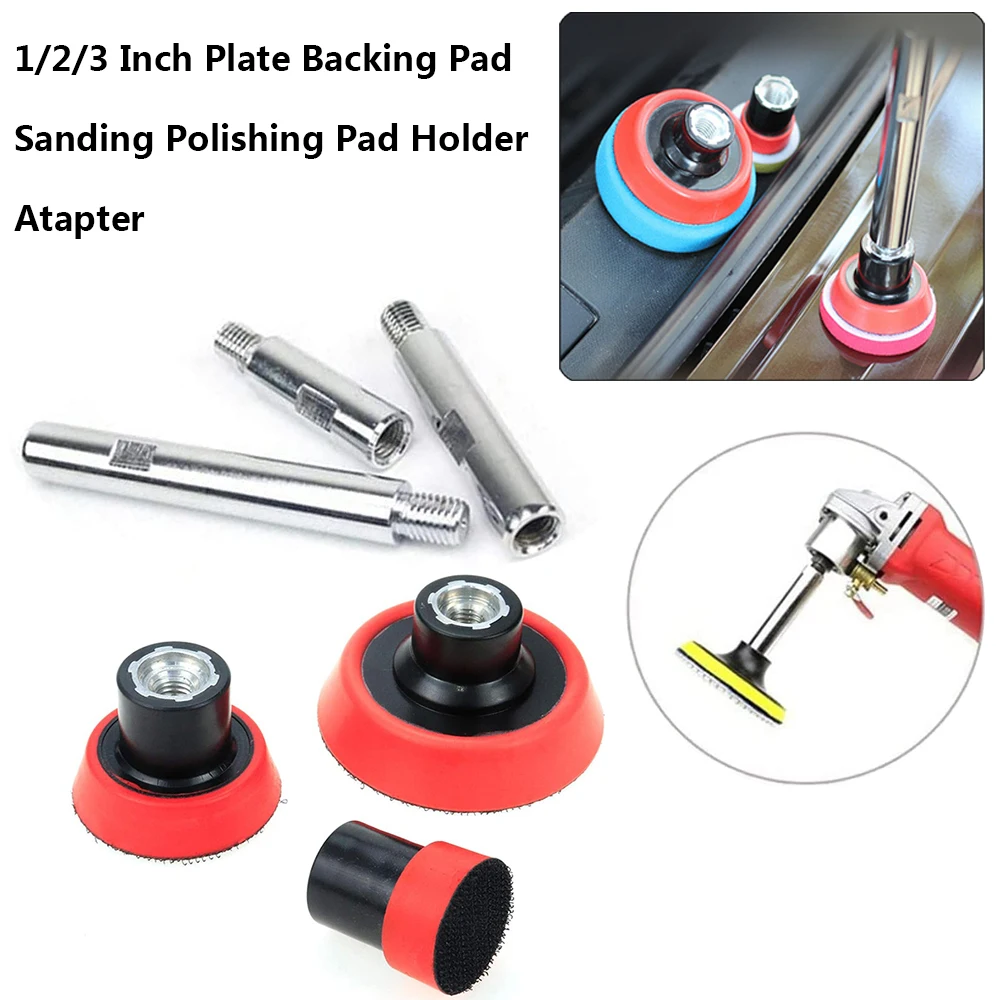 1/2/3 Inch Plate Backing Pad Sanding Polishing Pad Holder Atapter For Car Wash Care Sponge Pad Backer Disc M14 5/8-11 Thread 