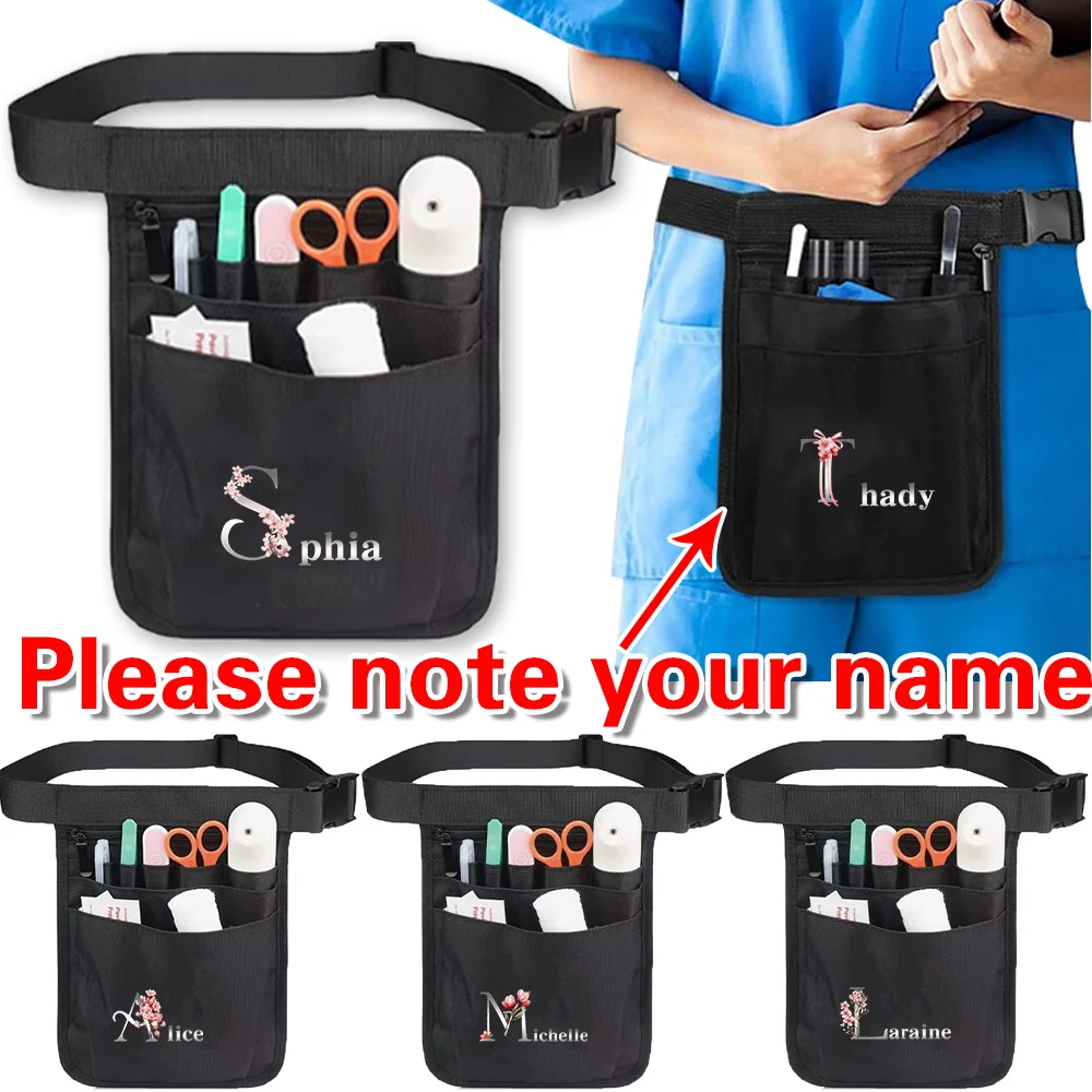 

Personalized Customized Name Nurse Waist Pack Medical Supplies Storage Bag Adjustable Strap Multi Pocket Nursing Waist Packs