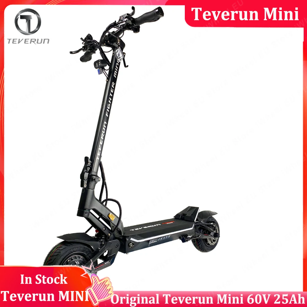 

Original Teverun Fighter Mini Pro 60V 26Ah 2*1000W Motor Bosch Motor Top Speed 65km/h Teverun Fighter Mini Pro 10inch Scooter