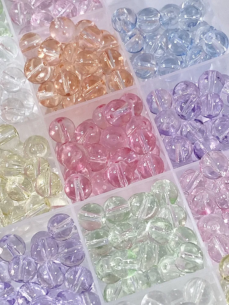 

Прозрачные стеклянные круглые бусины 8 мм для DIY ювелирных изделий ручной работы, ожерелье, браслет, цепочка для мобильного телефона, принадлежности для Crt