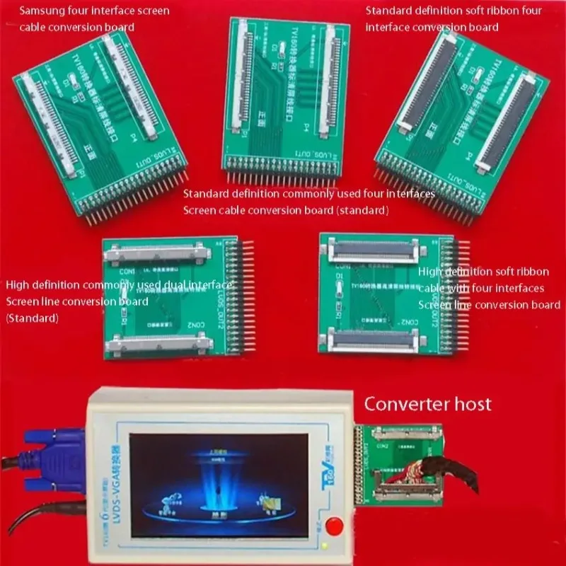 TV160-6 Generation LVDS To VGA Converter (Display Version) - Equipped with 5 Boards