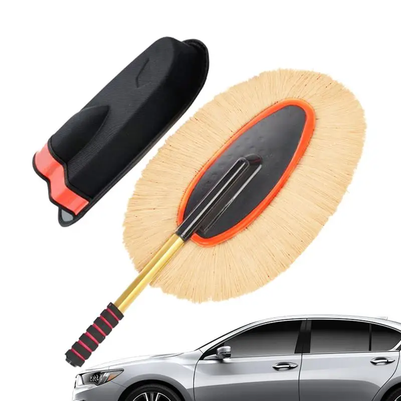 Professional Car Wash Brush Vehicle Cotton Wax Brush Auto Dust Remover With Retractable Handle For Home Car Detailing Cleaning