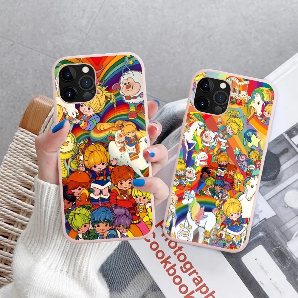 R-Rainbow Cute Brite Phone Case Soft Solid Color For Iphone 14 11 12 13 Mini Pro Max 7 8 Plus 6 6s X Xs Max Xr