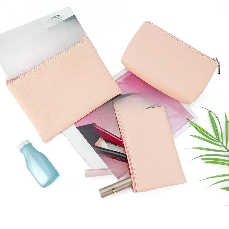 Portable portable cosmetic bag wholesale lipstick air cushion liner bag leather zipper storage bag