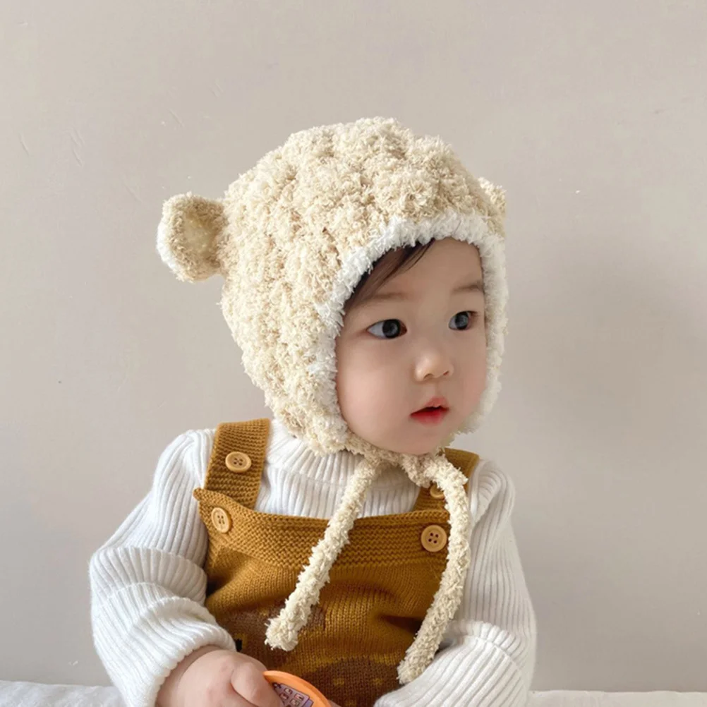 

Baby Cartoon Knitted Hat Toddler Winter Warm Acrylic Beanie Hat Earflap Soft Comfortable for Boys Girls Outdoor Activities