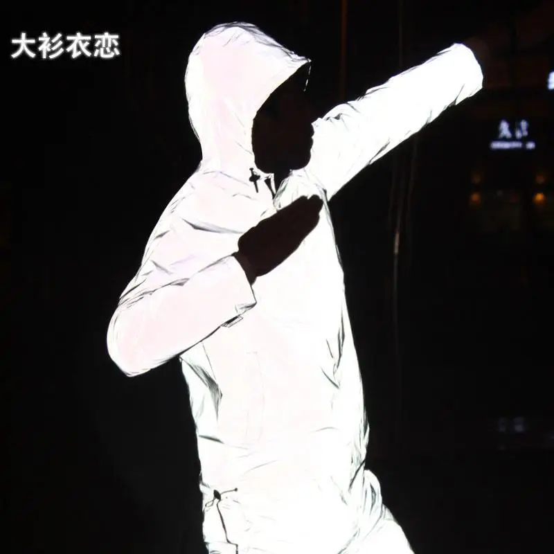 Kurtka odblaskowa w stylu Harajuku Street Dance Night Light Kurtka do tańca jazzowego