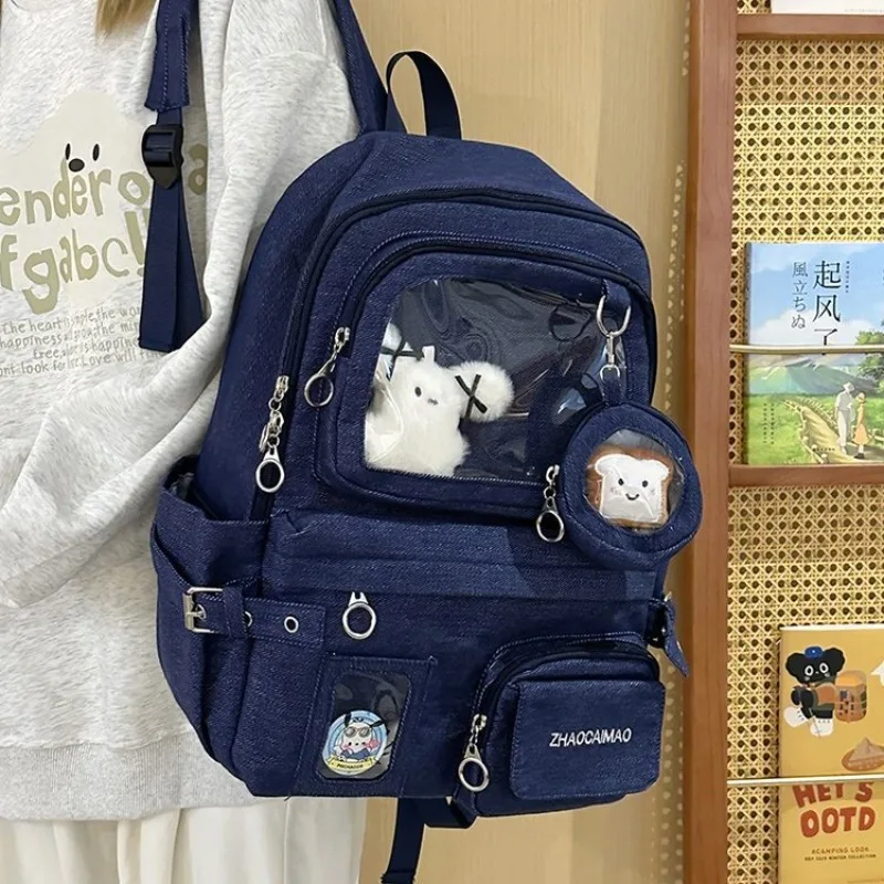 

Vintage Denim Backpacks Large Capacity Kid Backpacks Girl Cute Backpack School Bags Cartoon Backpack Travel Backpack Mochila Sac