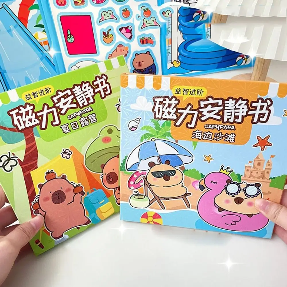 Free Cutting Capybara Magnetic Quiet Book DIY Materials Handmade Capybara DIY Quiet Book Cartoon Sticker Capybara Busy Book