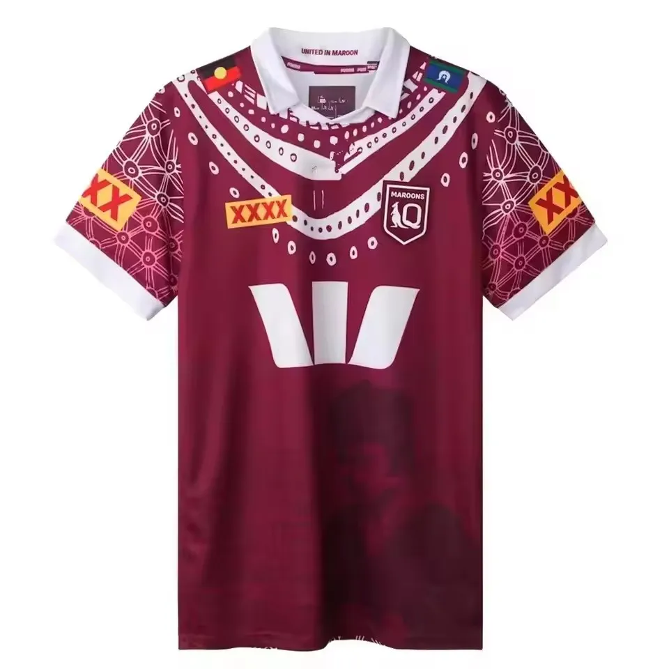 QLD Maroons 2025 Home / بعيدا / تدريب / قميص رجالي - مقاس الرجال: S-5XL (طباعة رقم الاسم المخصص) #6