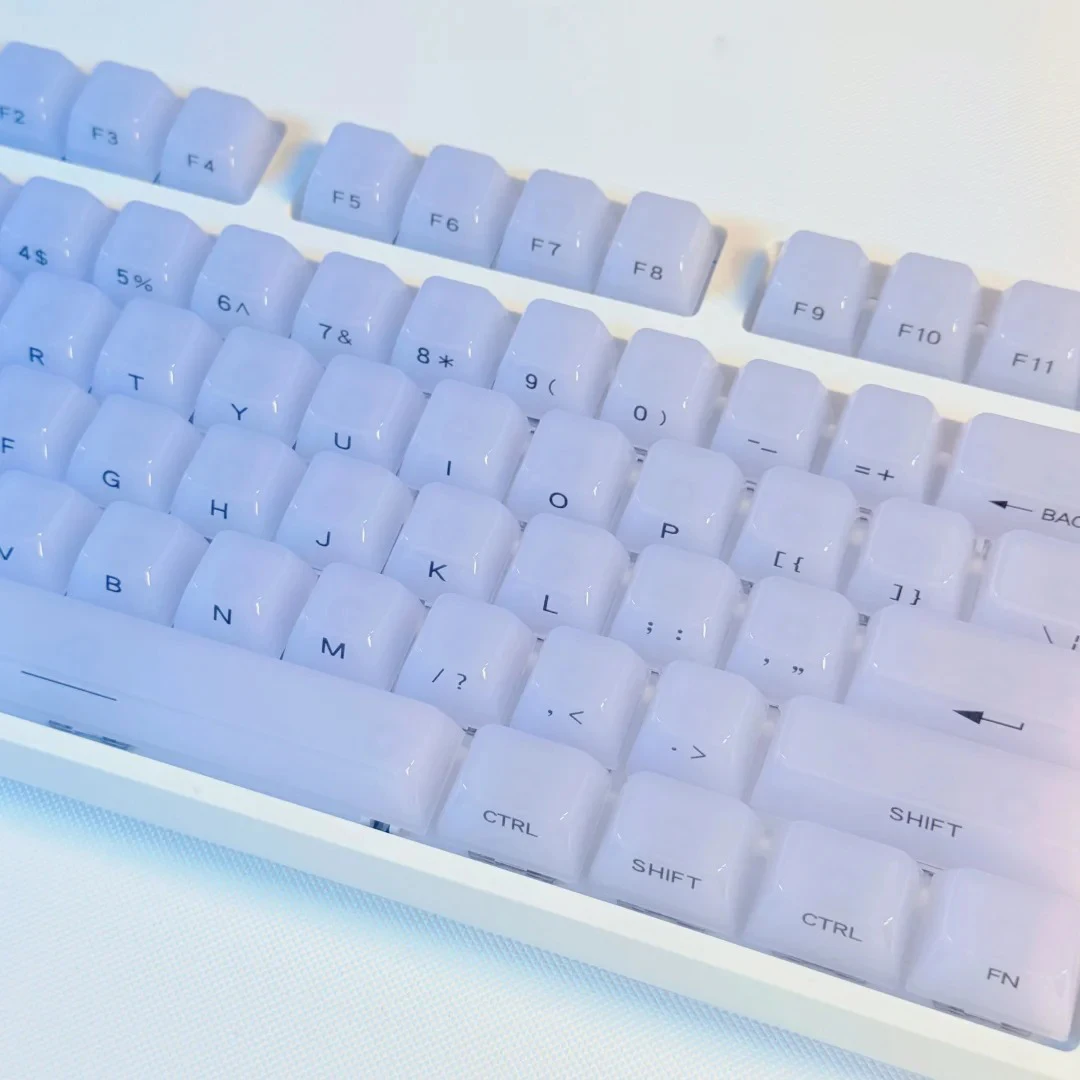 119 مفتاحًا كريميًا أبيضًا طباعة جانبية RGB أغطية مفاتيح بإضاءة خلفية MDA Profile أغطية مفاتيح كريستالية شفافة للكمبيوتر الشخصي للوحة مفاتيح MX #4