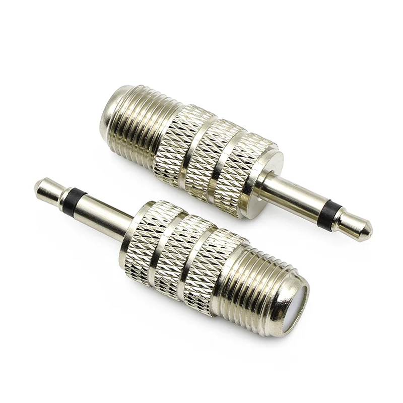 2Pcs/lot FM Radio Antenna Connectors F Female Jack to 3.5mm Mono 1/8