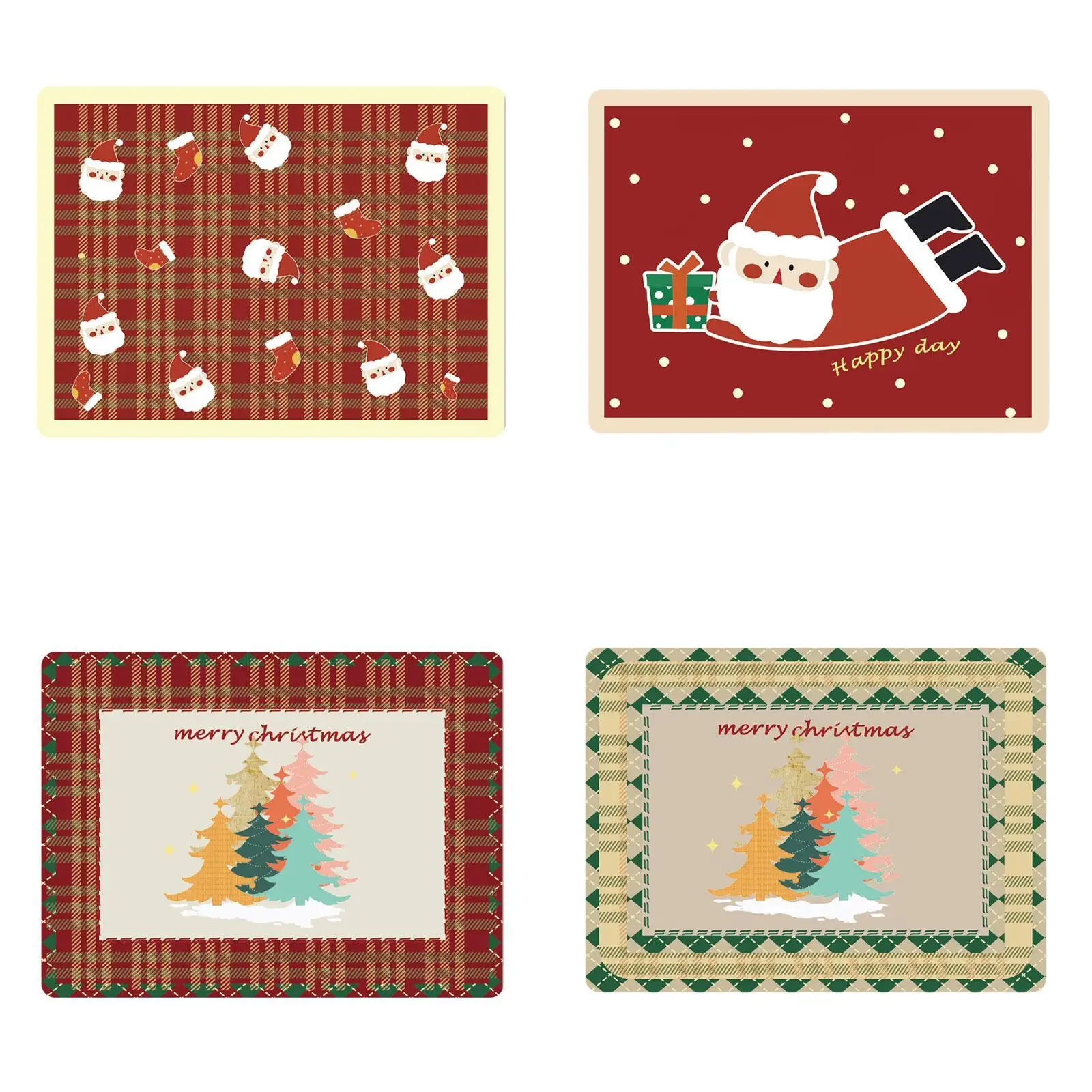 Christmas Dining Table Mat Oilproof Tableware Mat for Christmas Decoration Xmas Ornament Cafe Christmas Party Restaurant