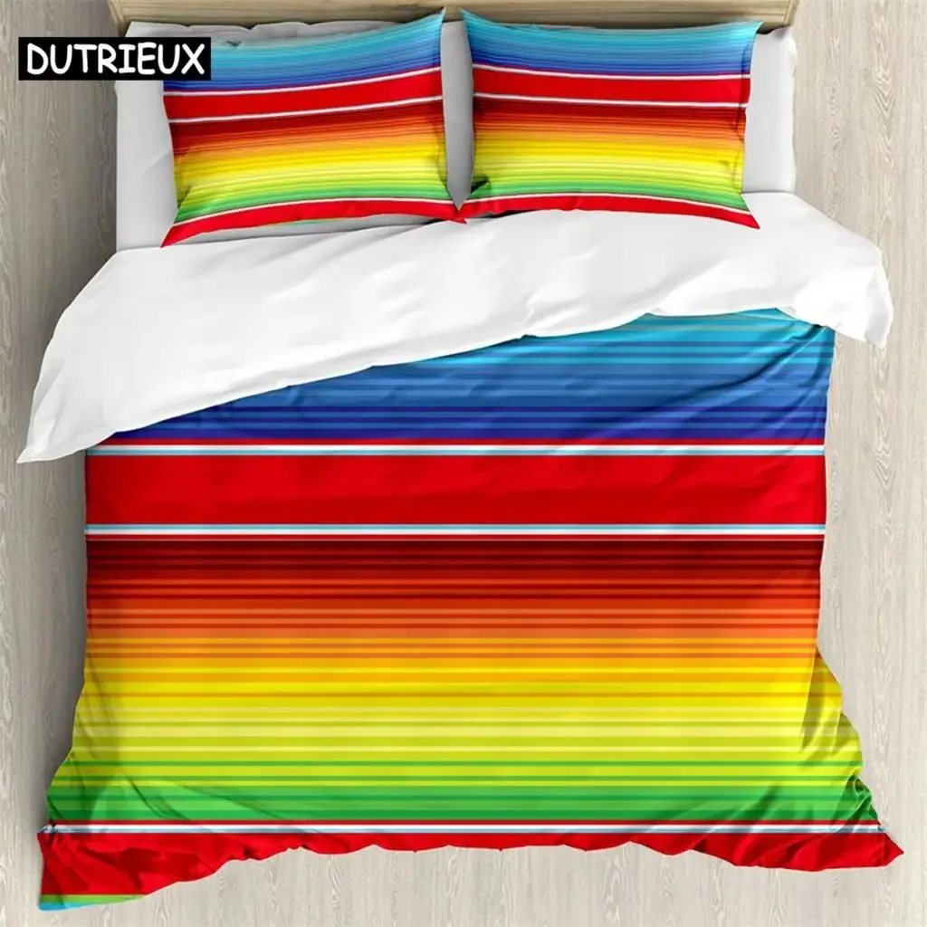 Rainbow pattern 3Pcs Bedding Sets 3D Digital Printing Custom Quilt Duvet Cover Set  Home Queen King Quilt Pillowcase