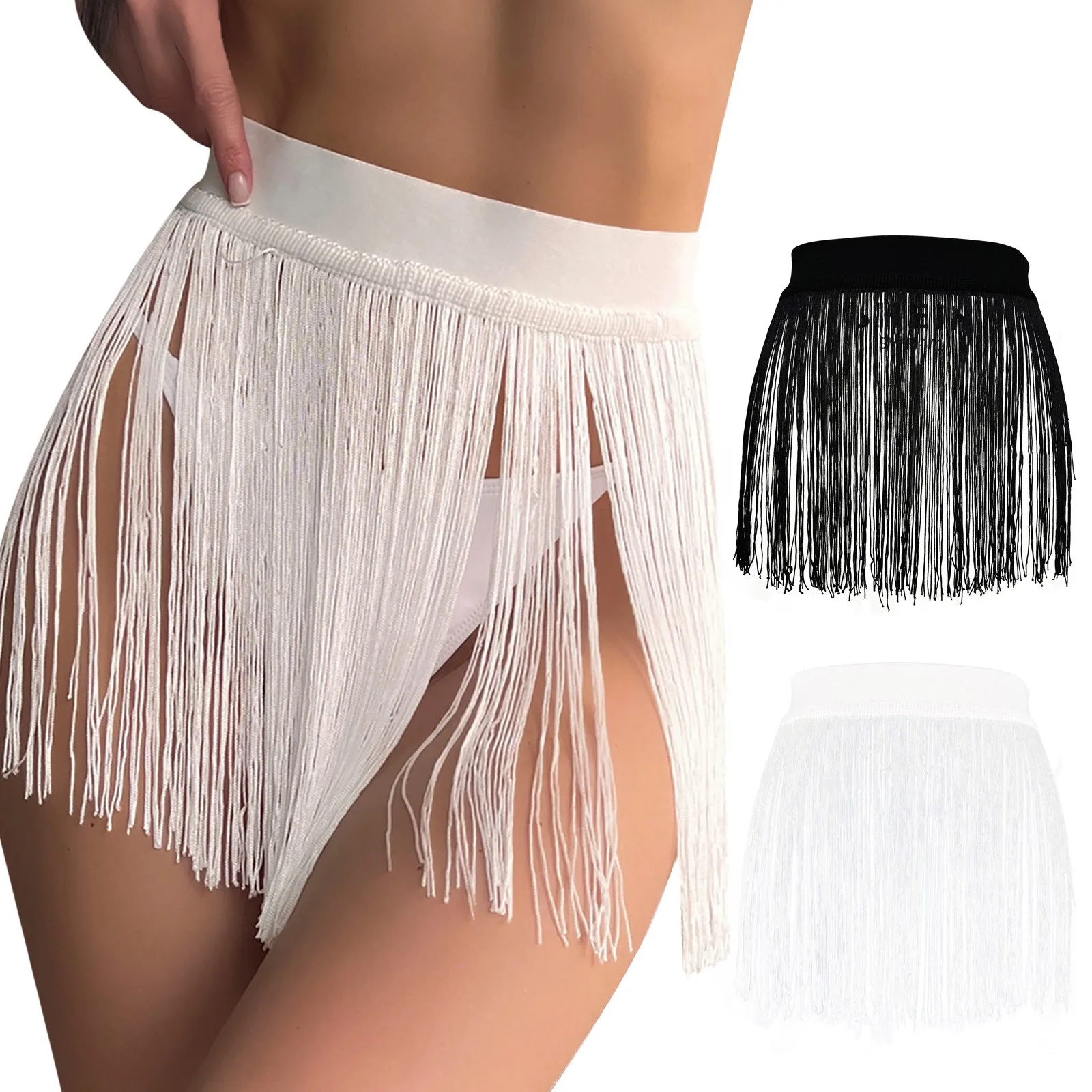 Women\'S Beach Tassel Small Short Skirt Bikini Beach Vacation Swimsuit Half Cover Skirt