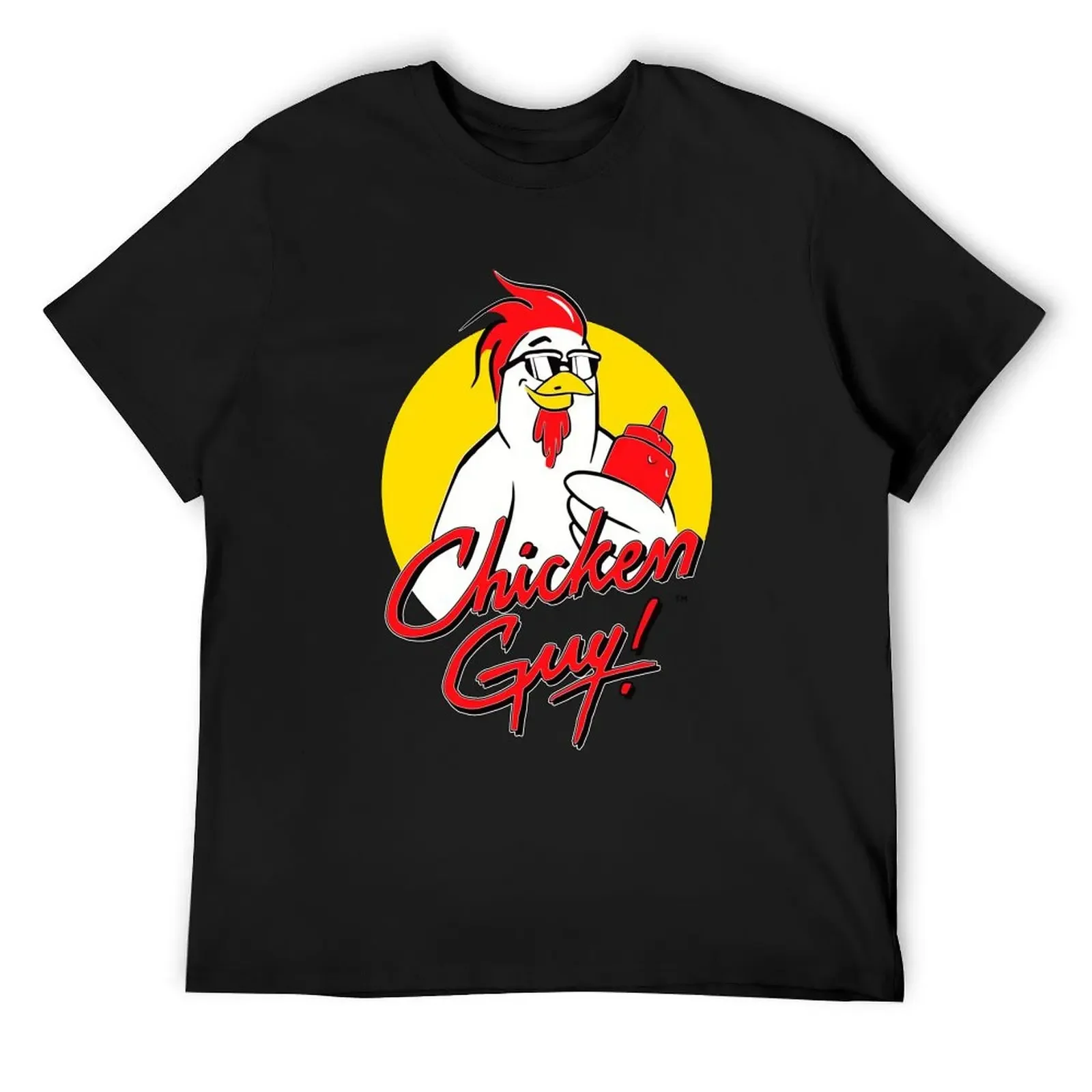 

Fieri Chicken Guy! slated for downtown T-Shirt basketball graphic tees blue lock Men's cotton t-shirt