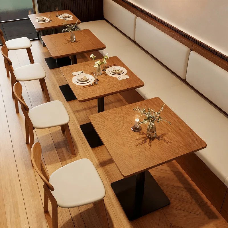 

Комбинация стола и стула для кафе Чайный домик Отель Обеденный стул из массива дерева Кейтеринг Коммерческий сахар Вода Магазин Тематический ресторан C