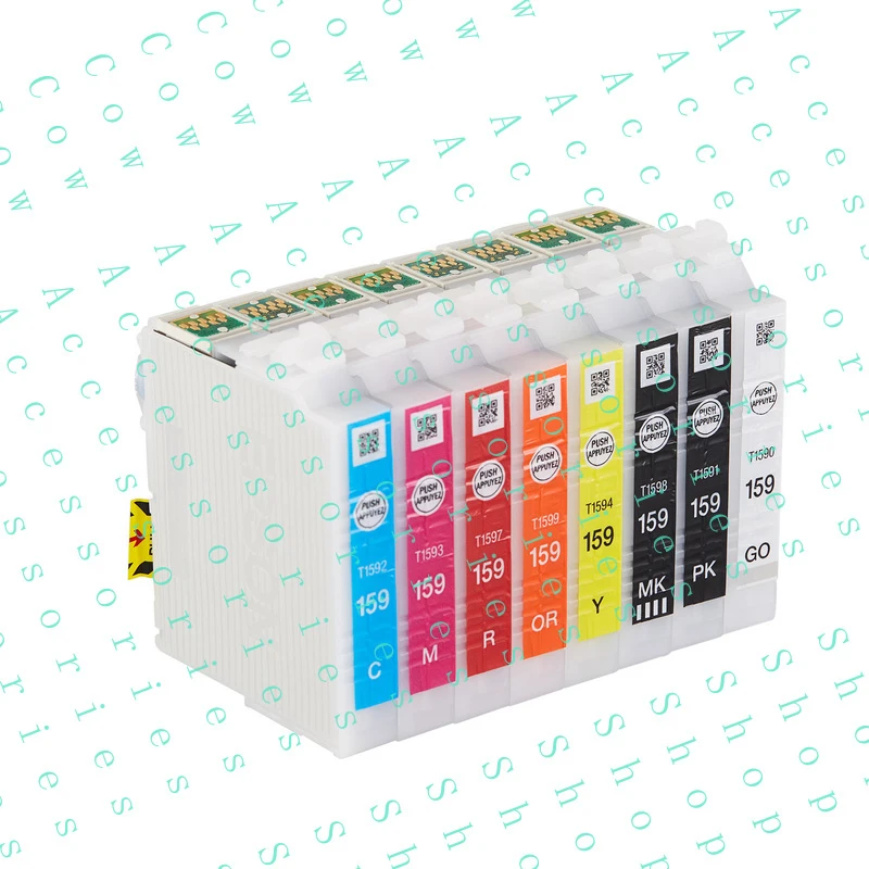 PP+ New sealed for EPSON R2000 T159 Series complete set Printer Ink Cartridges(8pcs)