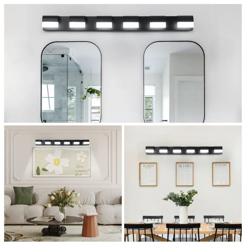 Moderno 6 luzes LED banheiro vaidade luz banho iluminação de parede sobre espelho
