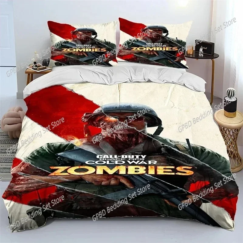 

3D Print COD Game Call of Duty Gamer Bedding Set Boys Girls Twin Queen King Size Duvet Cover Pillowcase Bed boys Adult