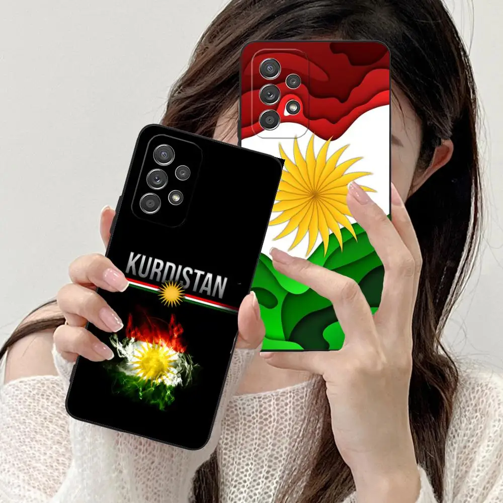

Чехол для мобильного телефона с флагом Курдистана для Samsung Galaxy M55 54 42 35 34 33 32 23 22 15 14 13 12 F55 5G Цветной чехол для смартфона