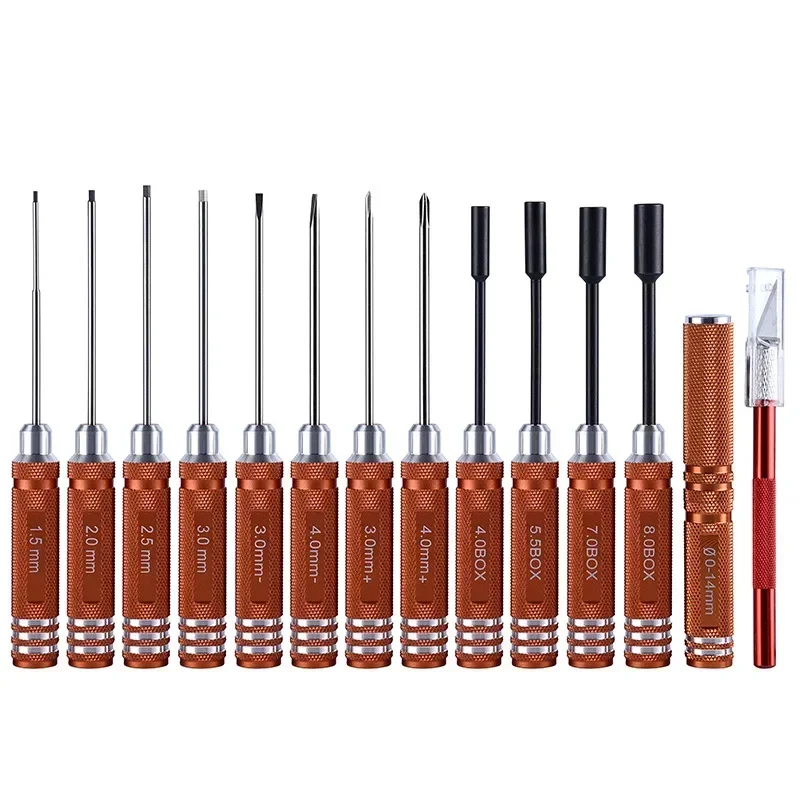 Zestaw narzędzi 24w1 do naprawy RC: śrubokręt sześciokątny, klucze imbusowe, śrubokręt krzyżakowy Phillips do samochodów RC, dronów, łodzi, quadów, helikopterów.