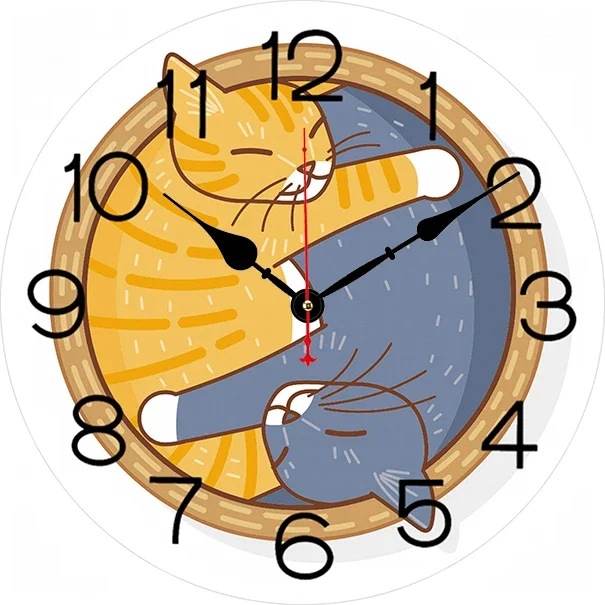 Cartoon Cat Wall Clock Modern Design Living Room Bedroom Office Decoration Kitchen Clock Art Wall Watch Home Decor