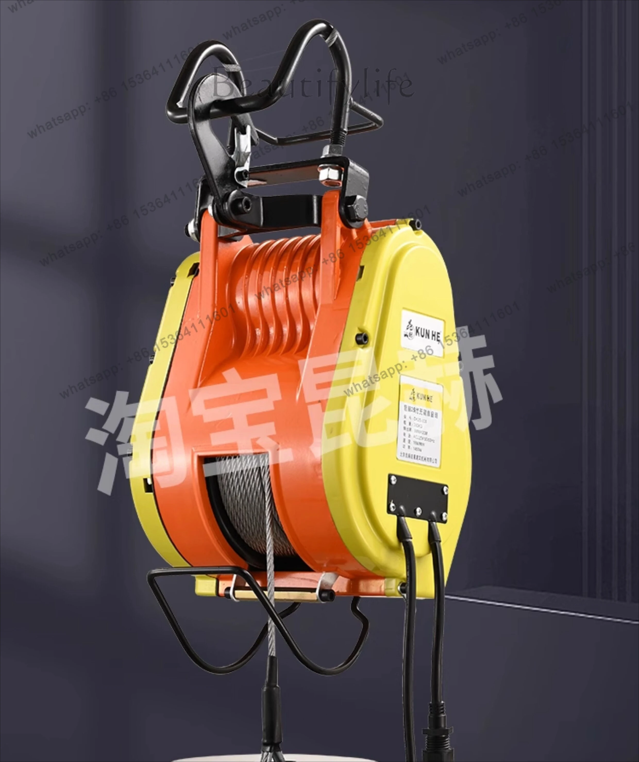 Brushless diamond electric hoist 220v small remote control crane lifting portable