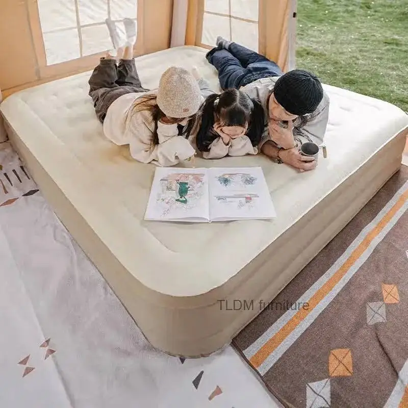 Triple Built-in Pump Folding Travel Pad Sleeping Pad Outdoor Inflatable Seatings Camping Single Double Bed Portable Camping Tent