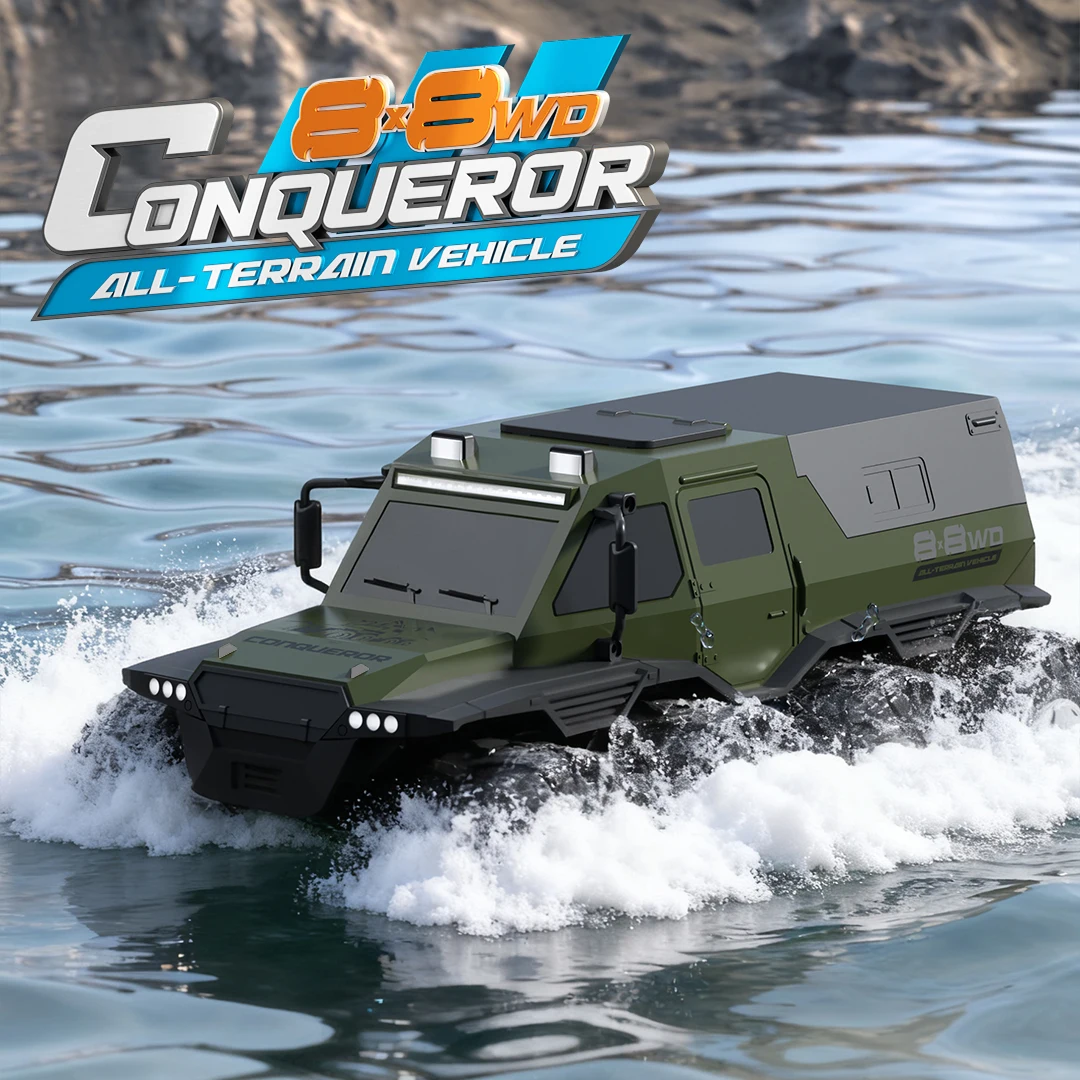 Y1804 RC Car 2.4G 4WD Amphibious Remote Control Off-Road All-Terrain Jeep Climbing Tank Vehicle Stunt Waterproof Kids RC Toys