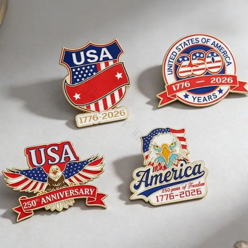 R7UF Alloy Refined American Independence Day 250th Anniversary Badge Pin for Clothes Jewelry Accessories Gifts For Friend