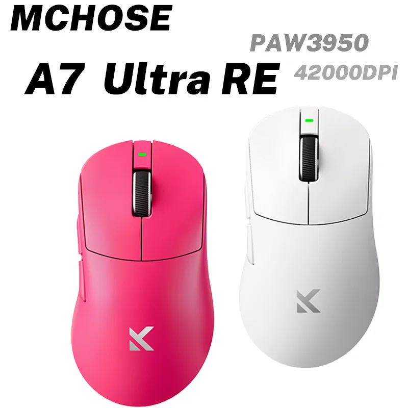 

MCHOSE A7 Ultra RE Esports Gaming Mouse 8000Hz Polling Rate Ergonomic 42000DPI 750IPS Super Glide Coating 500mAh